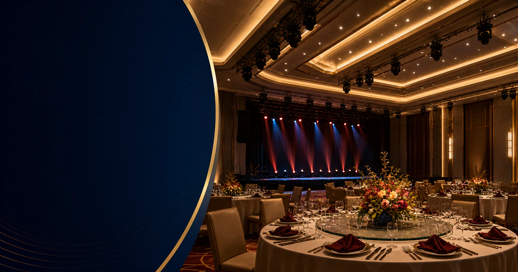 Ballroom using a Baihe lighting system